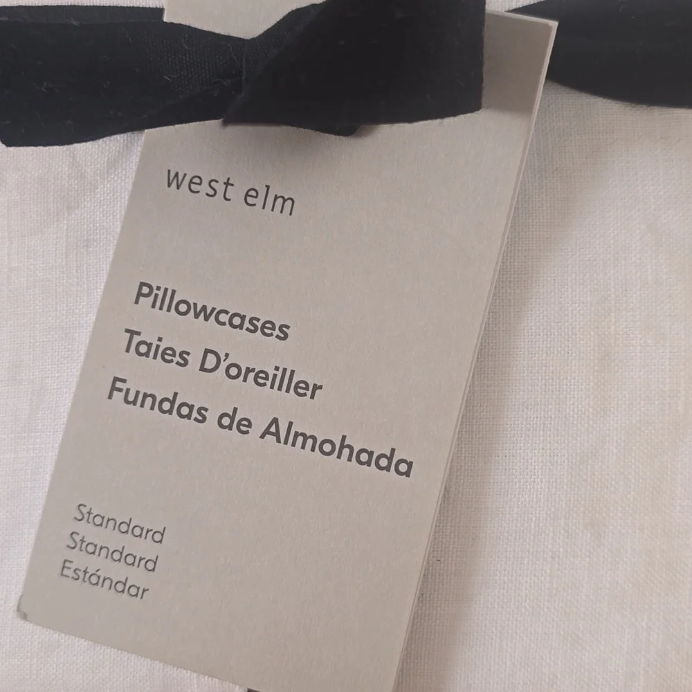 ❤️BUY 2 GET 1 FREE European Flax Linen Pillowcases, Size Standard, Color White